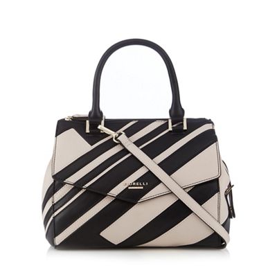 Black 'Mia' striped grab bag